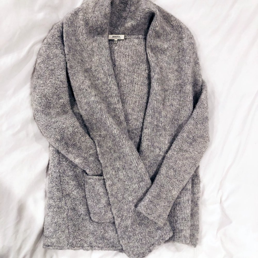 Babaton Aritzia Beekman Boucle Sweater Gray